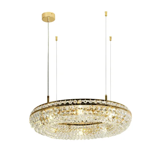Люстра подвесная Monilibus 4015-8P Favourite прозрачная на 8 ламп, основание золотое в стиле классический 