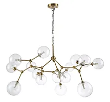 Люстра подвесная MAXIMO SP15 BRONZE Crystal Lux прозрачная на 15 ламп, основание бронзовое в стиле современный молекула шар Люстра подвесная MAXIMO SP15 BRONZE Crystal Lux прозрачная на 15 ламп, основание бронзовое в стиле современный молекула шар