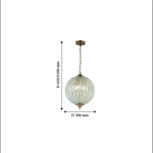 Люстра подвесная Orientalium 2296-3P Favourite прозрачная на 3 лампы, основание бронзовое в стиле восточный современный  фото 2