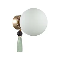 Бра Palle 5405/1W Odeon Light белый 1 лампа, основание золотое в стиле арт-деко 