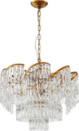 Люстра подвесная Sapparo 2176/05/12P Stilfort прозрачная на 12 ламп, основание бронзовое в стиле современный 