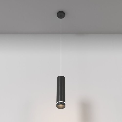 Светильник подвесной LED Orlo P085PL-12W4K-B Maytoni чёрный 1 лампа, основание чёрное в стиле хай-тек современный трубочки фото 3