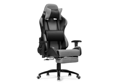 Компьютерное кресло Tesor black / gray 15468 Woodville, серый чёрный/искусственная кожа ткань, ножки/металл/чёрный, размеры - *1350***540* фото 2