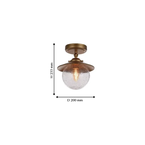 Светильник потолочный Farola 2027-1U Favourite античный бронза 1 лампа, основание античное бронза в стиле кантри  фото 2