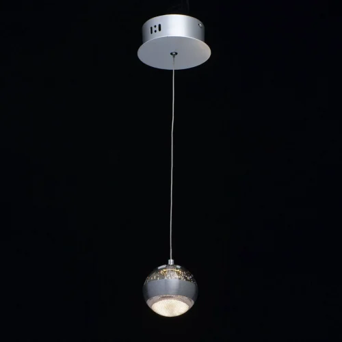 Светильник подвесной LED Капелия 730010101 MW-Light серебряный 1 лампа, основание серебряное в стиле современный  фото 2