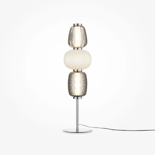 Настольная лампа LED Pattern MOD267TL-L28CH3K Maytoni серая белая 1 лампа, основание хром металл в стиле арт-деко современный  фото 4