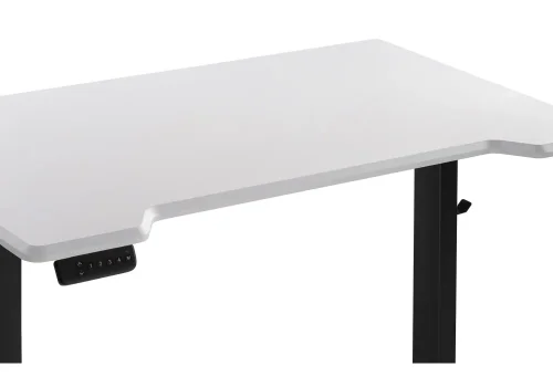 Компьютерный стол Маркос с механизмом подъема 120х75х75 белая шагрень / черный 578402 Woodville столешница белая из мдф фото 7
