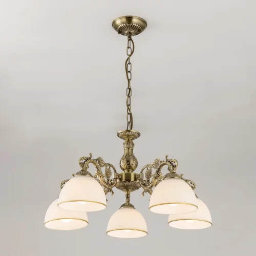 Люстра подвесная / потолочная Адриана CL405253 Citilux белая на 5 ламп, основание бронзовое в стиле классический  фото 3