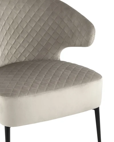 Кресло лаунж Royal велюр светло-серый УТ000035300 Stool Group, серый/велюр, ножки/металл/чёрный, размеры - ****670*610мм фото 2