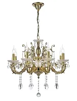 Люстра хрустальная подвесная Colzano E 1.1.8.600 CG Dio D'Arte без плафона на 8 ламп, основание золотое в стиле классический 