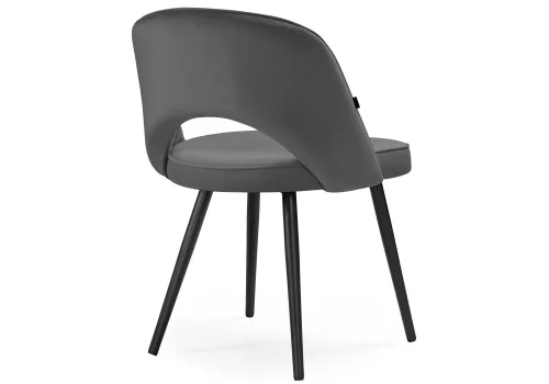 Деревянный стул Сандвикен черный / velutto 32 462137 Woodville, серый/велюр, ножки/металл/чёрный, размеры - ****500*550 фото 4