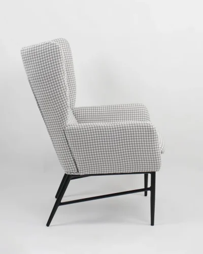 Кресло Мэйден гусиная лапка, серый УТ000037093 Stool Group, серый/велюр, ножки/металл/чёрный, размеры - *970***660*730мм фото 2