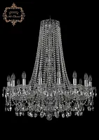 Люстра подвесная хрустальная 11.25.16.300.h-92.Cr.Sp Bohemia Art Classic прозрачная на 16 ламп, основание хром в стиле классика 