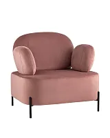 Кресло Кэнди велюр пыльно-розовый УТ000035880 Stool Group, розовый/велюр, ножки/металл/чёрный, размеры - ****860*790мм