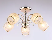 Люстра потолочная TR3189 Ambrella light белая на 5 ламп, основание золотое в стиле классический 