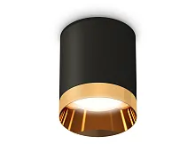 Светильник накладной Techno spot XS6302024 Ambrella light чёрный золотой 1 лампа, основание чёрное в стиле современный круглый