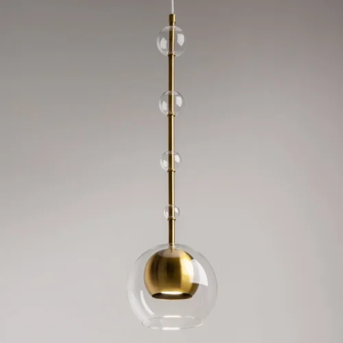 Светильник подвесной Ros MOD227PL-01BS Maytoni прозрачный латунь 1 лампа, основание латунь в стиле современный шар фото 6