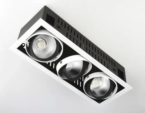 Светильник карданный LED Cardano T813 BK/CH 3*12W 4200K Ambrella light белый 3 лампы, основание белое в стиле современный хай-тек  фото 2