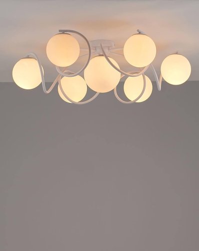 Люстра потолочная Circle V1150-5C Moderli белая на 5 ламп, основание белое в стиле современный  фото 3