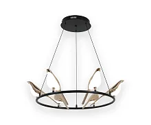 Люстра подвесная LED Арси 08446-6A,33 Kink Light белая золотая на 6 ламп, основание чёрное в стиле флористика современный птички