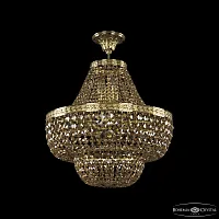 Люстра подвесная 19101/H1/45IV G R721 Bohemia Ivele Crystal янтарная на 8 ламп, основание золотое в стиле классика sp