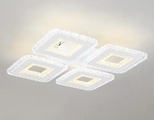 Люстра потолочная LED с пультом FA4004 Ambrella light белая на 1 лампа, основание белое в стиле современный хай-тек с пультом фото 4