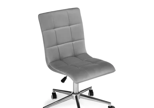 Компьютерное кресло Квадро темно-серое / хром 539657 Woodville, серый/велюр, ножки/металл/хром, размеры - *960***420*570 фото 6