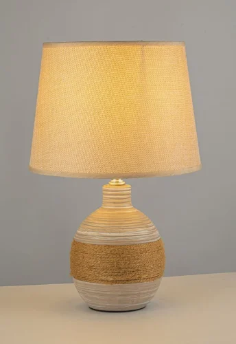 Настольная лампа Gaeta E 4.1.T6 SY Arti Lampadari коричневая бежевая 1 лампа, основание бежевое верёвка керамика в стиле классический кантри  фото 3