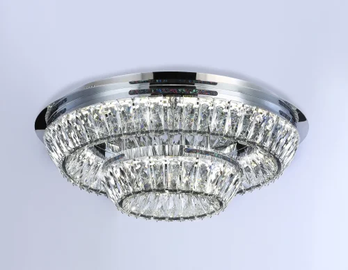 Люстра потолочная LED TR5029 Ambrella light прозрачная на 1 лампа, основание хром в стиле классический современный  фото 5