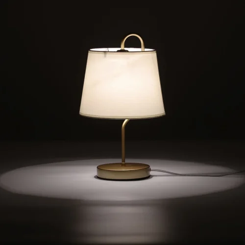 Настольная лампа Вега 329032801 MW-Light бежевая 1 лампа, основание золотое металл в стиле классический современный  фото 2