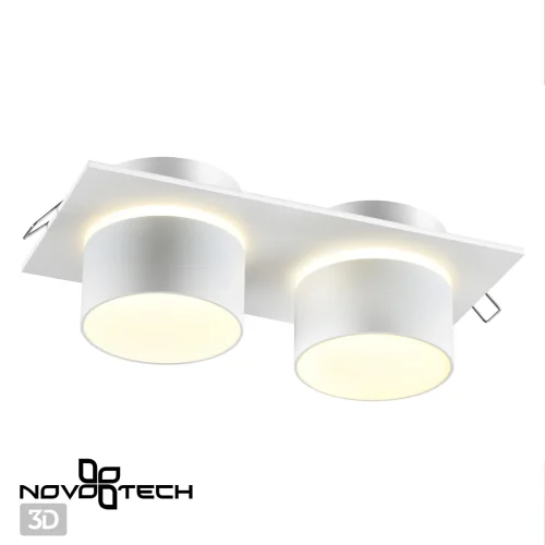 Светильник точечный Lirio 370720 Novotech белый 2 лампы, основание белое в стиле хай-тек современный  фото 4