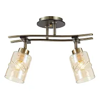 Светильник потолочный Мерида CL142124 Citilux янтарный прозрачный 2 лампы, основание венге бронзовое в стиле классический современный 