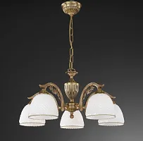 Люстра подвесная  L 8601/5 Reccagni Angelo белая на 5 ламп, основание античное бронза в стиле классический 