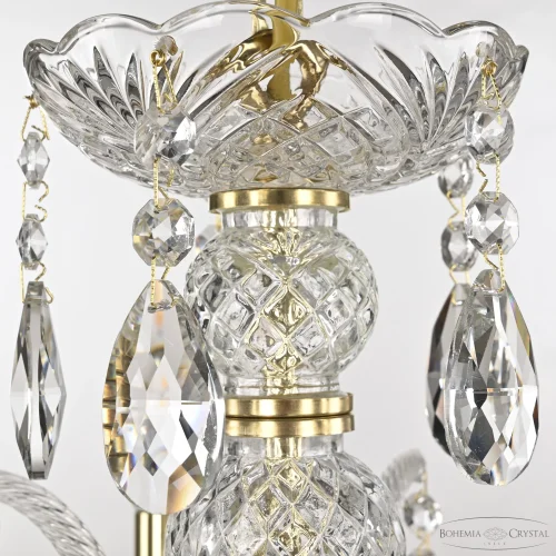 Люстра подвесная 105/5/141 G Bohemia Ivele Crystal без плафона на 5 ламп, основание прозрачное золотое в стиле классический sp фото 3