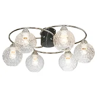 Люстра потолочная LSP-8415 Lussole прозрачная на 6 ламп, основание хром в стиле современный шар