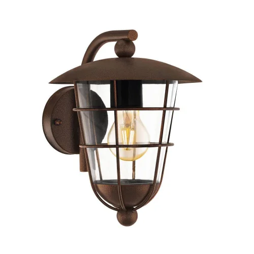 Настенный светильник PULFERO 1 94855 Eglo уличный IP44 коричневый 1 лампа, плафон прозрачный в стиле современный E27