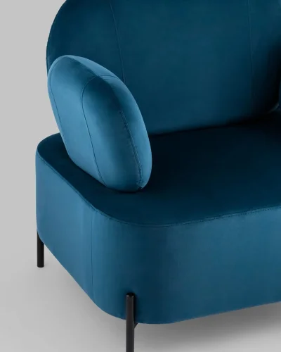 Кресло Кэнди велюр синий УТ000036650 Stool Group, синий/велюр, ножки/металл/чёрный, размеры - *790***860*790мм фото 9