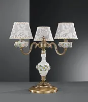 Настольная лампа P 9000/3 Reccagni Angelo белая 3 лампы, основание античное бронза латунь металл в стиле классический 
