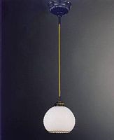 Светильник подвесной L 8610/14 Reccagni Angelo белый 1 лампа, основание коричневое бронзовое в стиле классический 