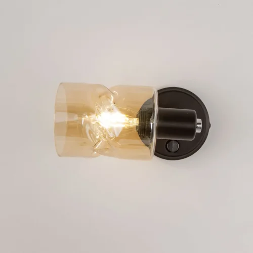 Бра с выключателем Кингстон CL518510 Citilux янтарный на 1 лампа, основание коричневое венге в стиле современный  фото 3