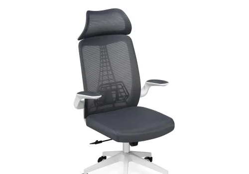 Компьютерное кресло Lokus dark gray 15633 Woodville, серый/сетка, ножки/пластик/белый, размеры - *1210***660*650 фото 6