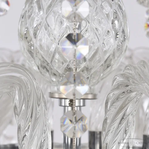 Люстра подвесная 1413/10/300 Ni Bohemia Ivele Crystal без плафона на 10 ламп, основание никель прозрачное в стиле классический sp фото 7