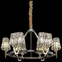 Люстра подвесная Viola WE152.12.303 Wertmark прозрачная на 12 ламп, основание золотое в стиле арт-деко 