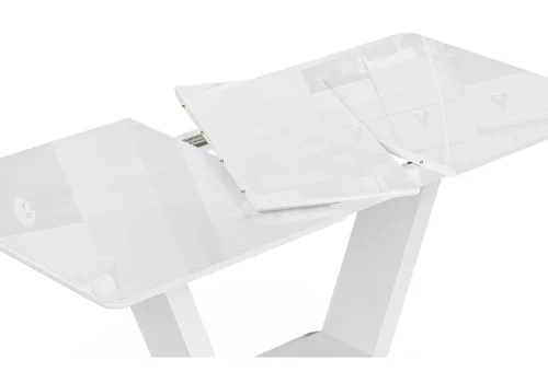 Стол Иматра 140 белый / белая шагрень 517337 Woodville столешница белая из стекло фото 5