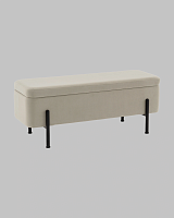 Банкетка Болейн с ящиком, велюр бежевый, черные ножки УТ000040205 Stool Group Банкетка Болейн с ящиком, велюр бежевый, черные ножки УТ000040205 Stool Group