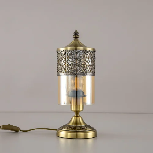 Настольная лампа Эмир CL467813 Citilux янтарная 1 лампа, основание бронзовое металл в стиле восточный  фото 3