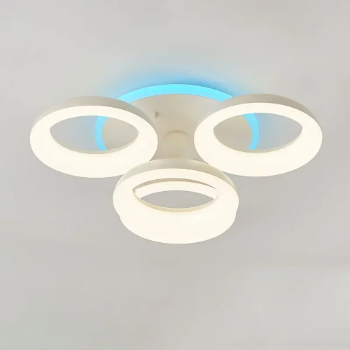 Люстра потолочная LED с пультом RGB Паркер CL225A140E Citilux белая на 1 лампа, основание белое в стиле современный хай-тек маруся кольца яндекс алиса с пультом фото 3