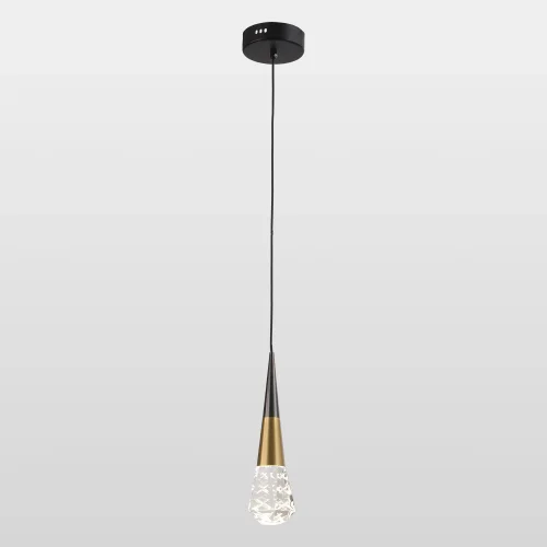 Светильник подвесной LED Duval LSP-7140 Lussole прозрачный 1 лампа, основание чёрное в стиле хай-тек современный 