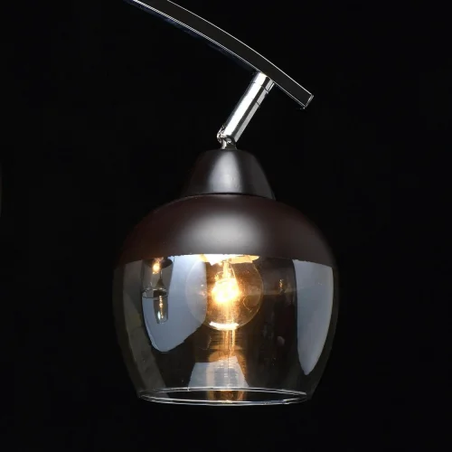 Люстра потолочная Тетро 673015903 DeMarkt бежевая на 3 лампы, основание хром в стиле современный  фото 5