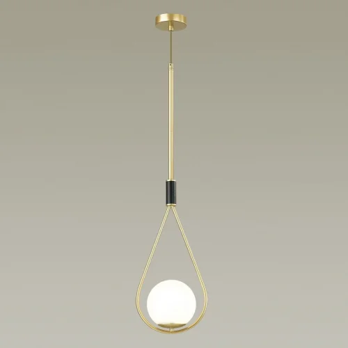 Светильник подвесной Flari 4810/1 Odeon Light белый 1 лампа, основание золотое в стиле классический шар